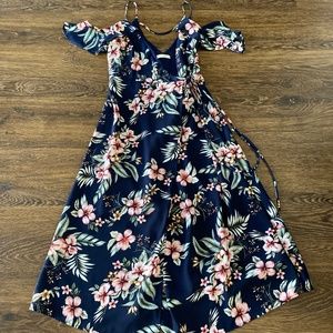 Just Me tropical floral midi dress